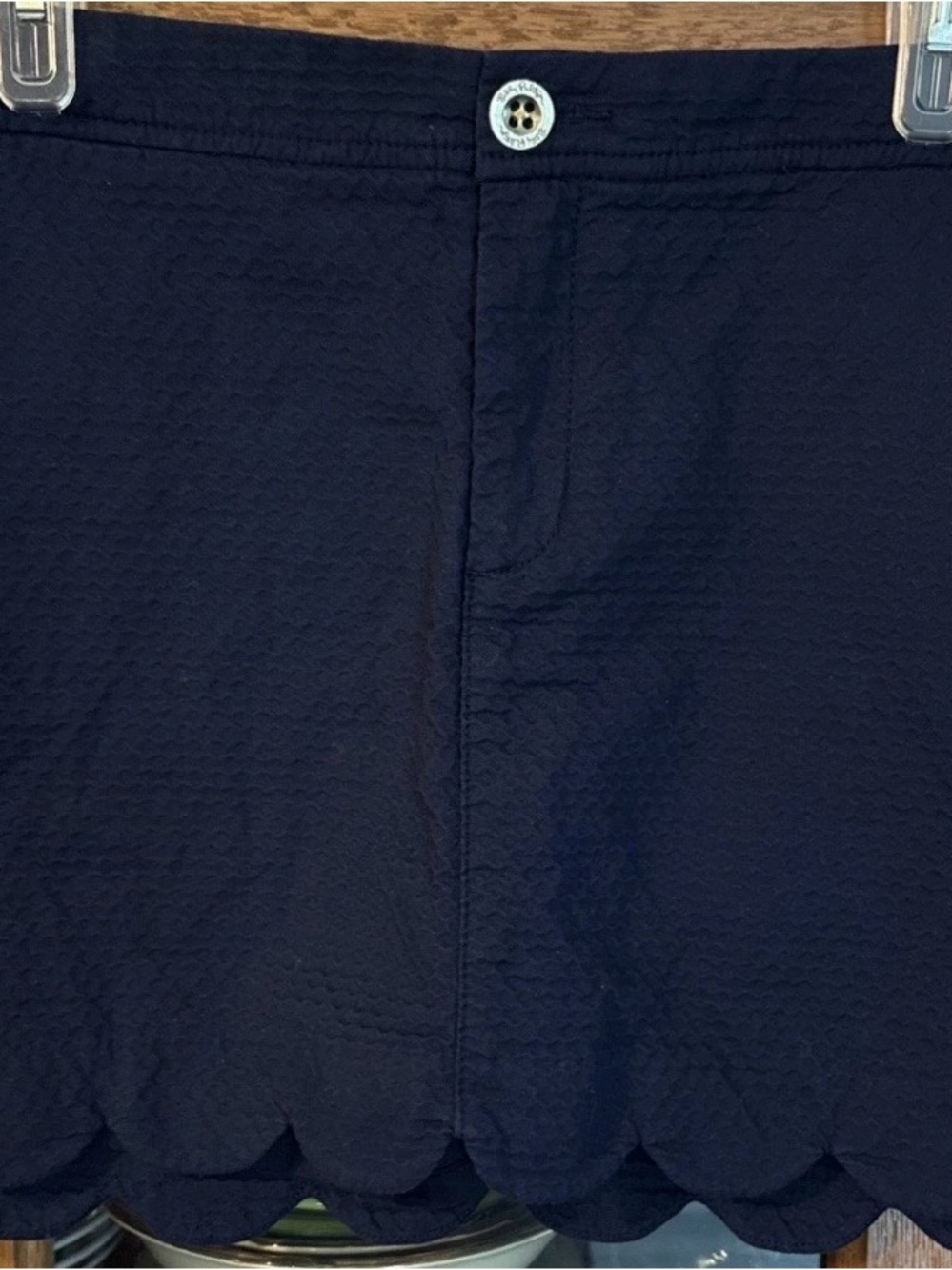 Lilly Pulitzer Navy Scallop Hem Mini Skort